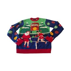 Blizzard Bay Mens M The Clauses Pickleball Club Ugly Christmas Sweater
